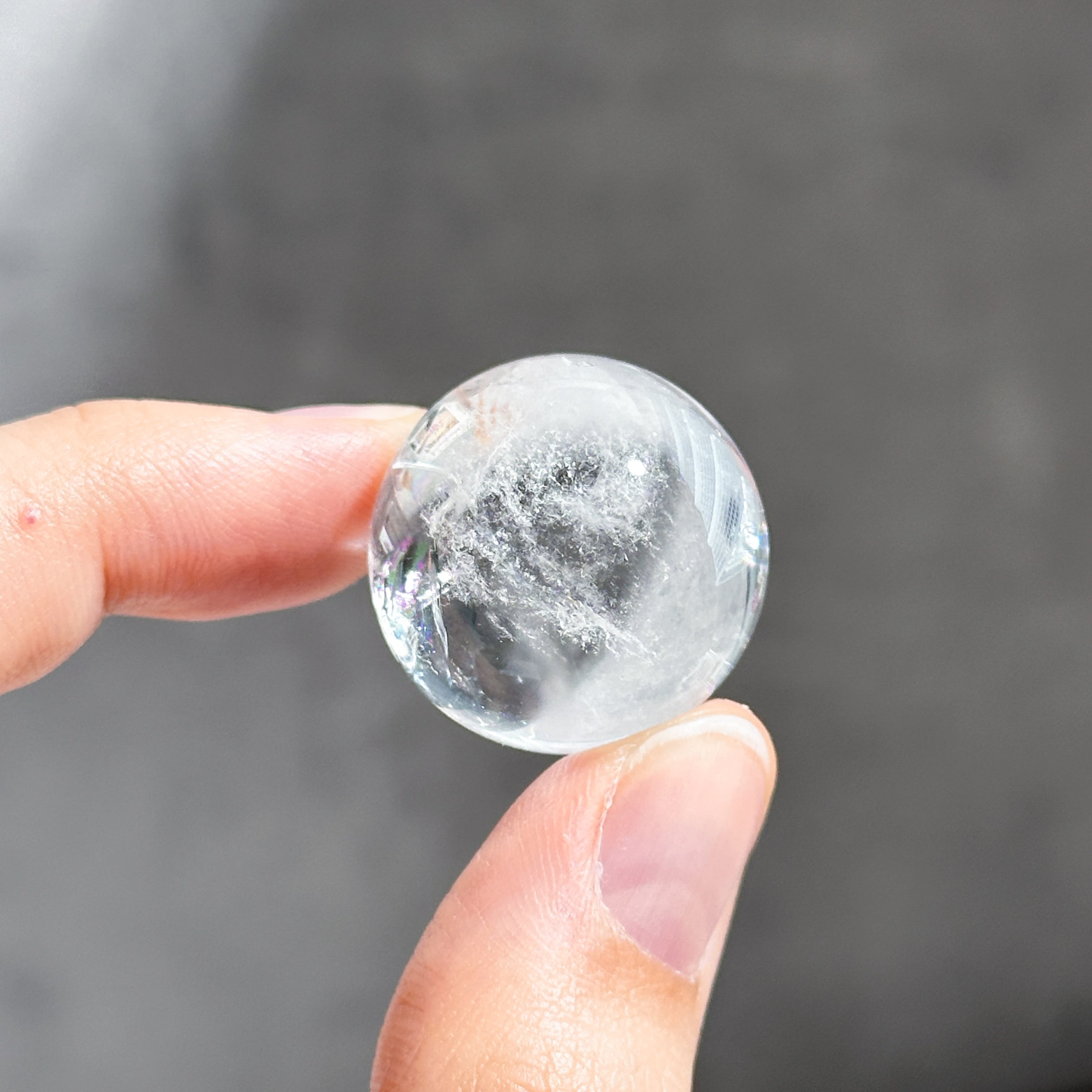 虹◎クリア(クラック)クォーツ スフィア73◇ Clear Quartz ◇ 天然石
