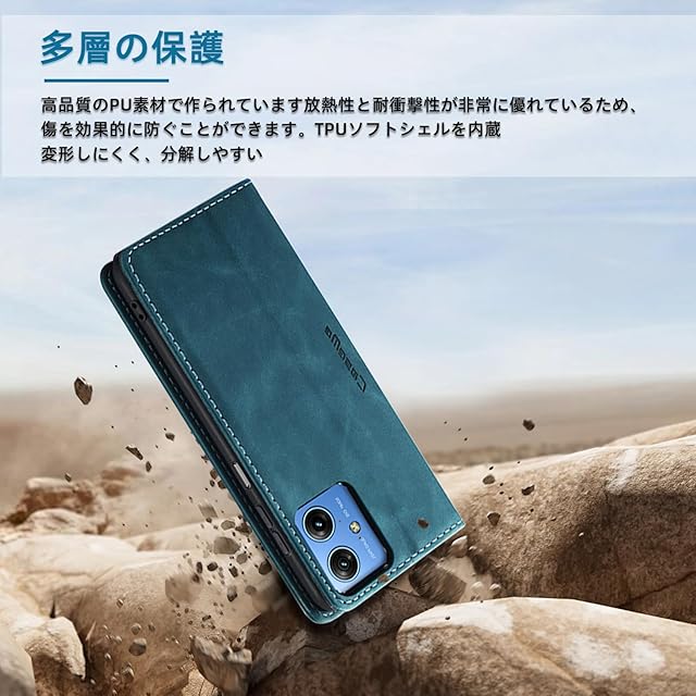 新品】 KeeFos ケース Motorola Moto G64 5G/Moto G64Y 5G 対応 、手帳