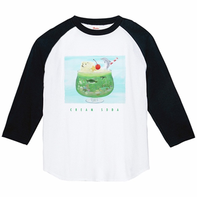 クリームソーダ　3/4スリーブ　ラグランTシャツ