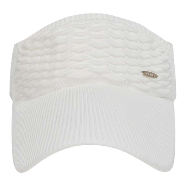 GOXO ゴーエックスオー メタルロゴウェーブニットバイザー ホワイト