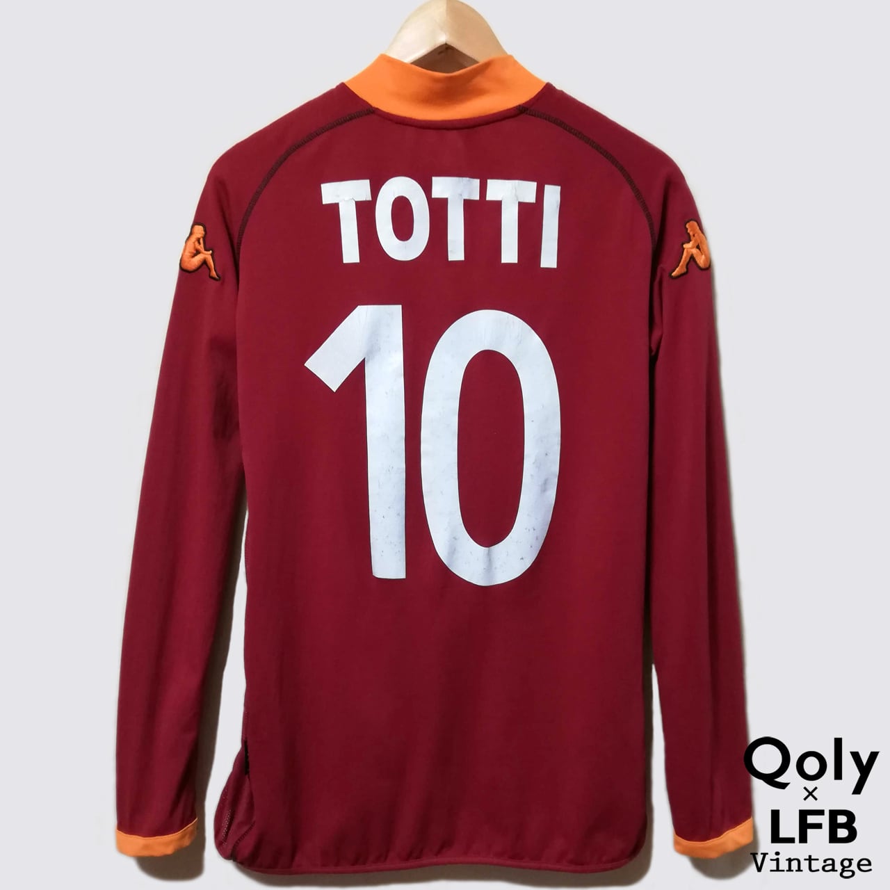 USED】ローマ 2002-03 Kappa ホーム長袖 ユニフォーム #10 TOTTI