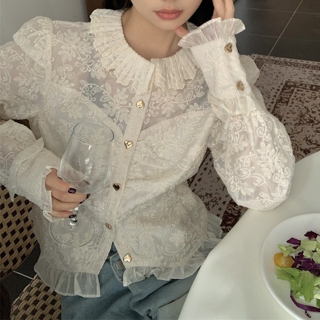 French lace shirt＊S-211