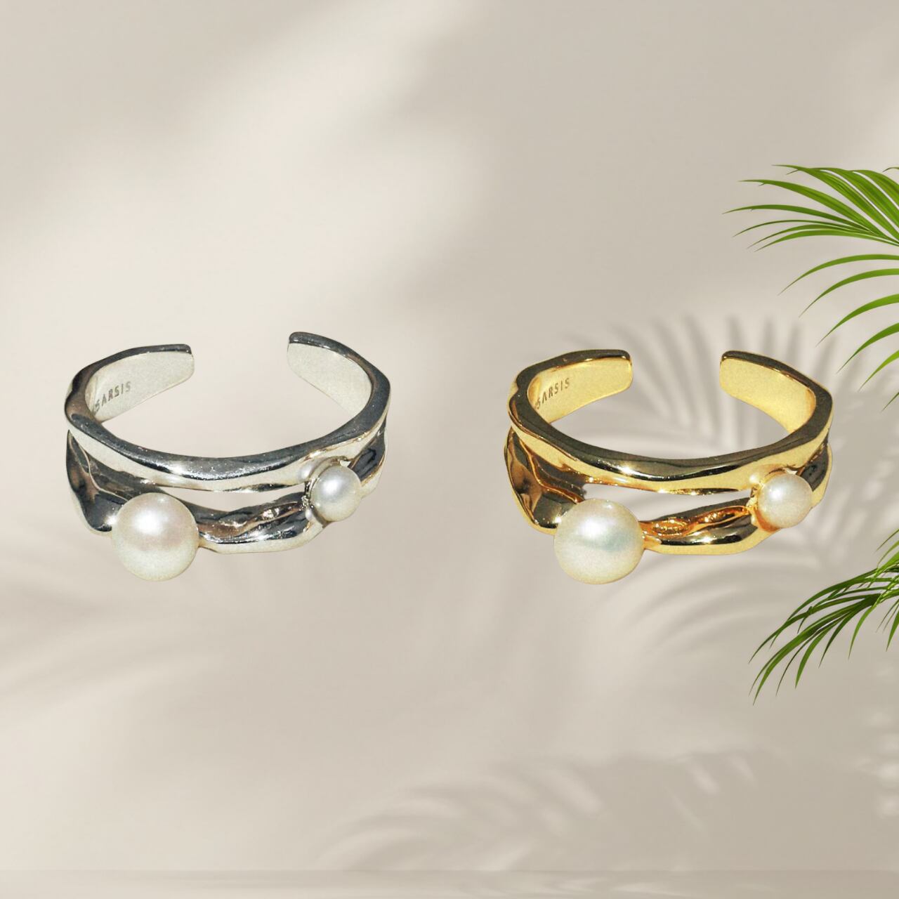 パールデザインオープンリング 00020