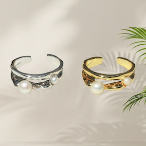 パールデザインオープンリング 00020