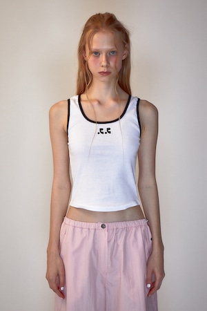 [rest & recreation]  RR LOGO SHORT TANK TOP - WHITE 正規韓国ブランド 韓国ファッション 韓国代行 rest recreation レストアンドレクリエーション