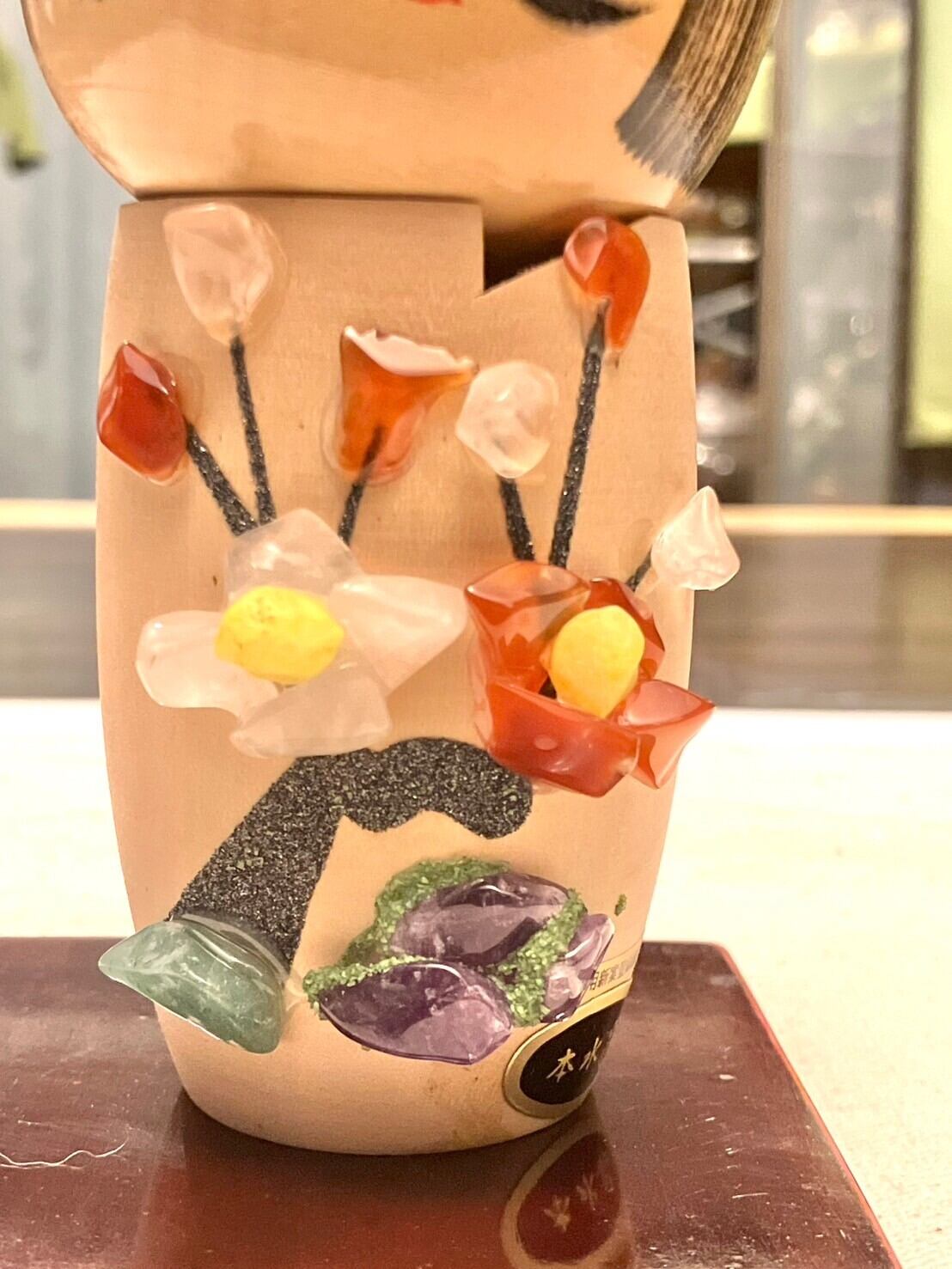 こけし人形｜小首をかしげた可愛らしい女の子♡お花の着物 | 淡竹89