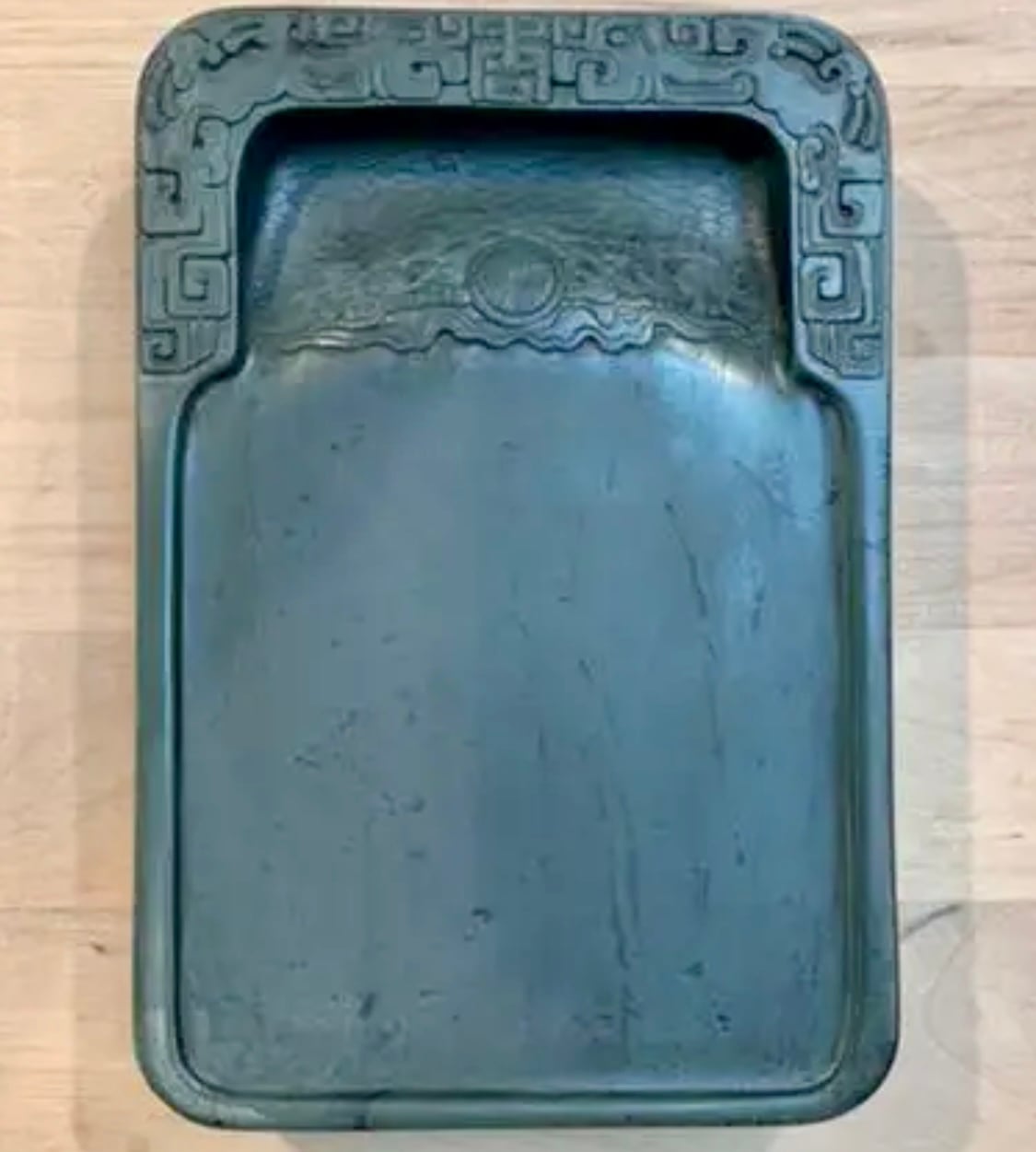 S04【臨洮洮河綠石龍文長方硯】 | tenkokusyodo