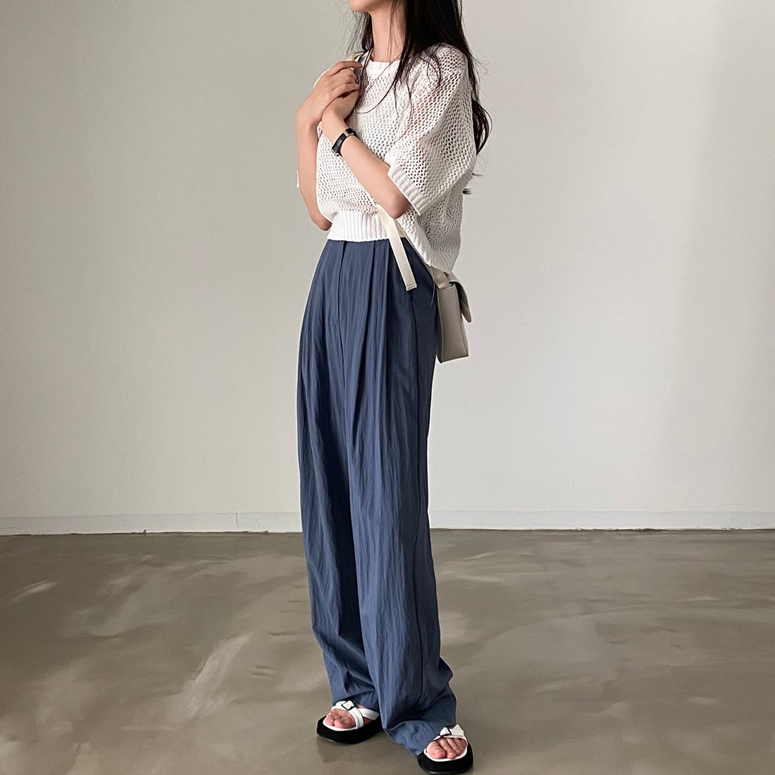 ショートメッシュニットトップス 12046 | Raycia