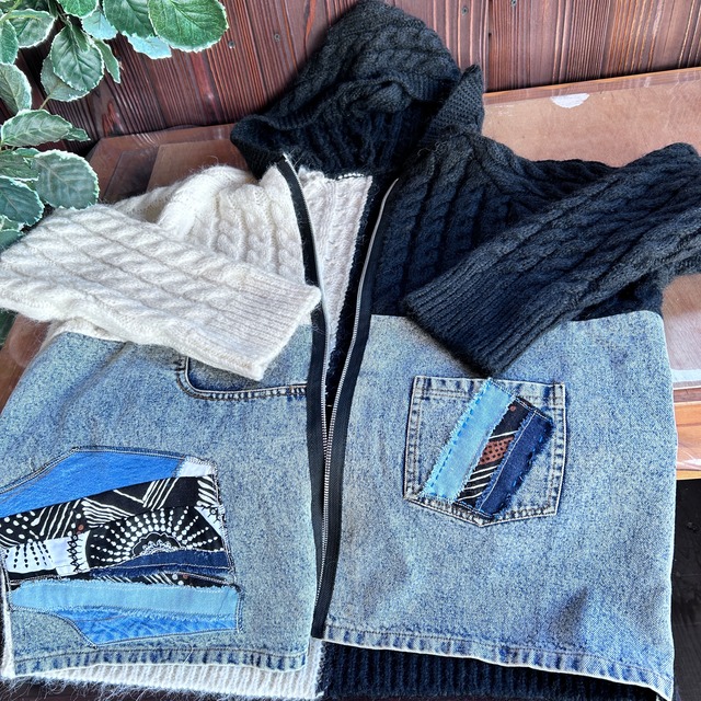 異素材ニットアフリカン