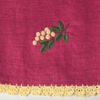 手刺繍キッチンタオル　リネン　ぶどう柄
