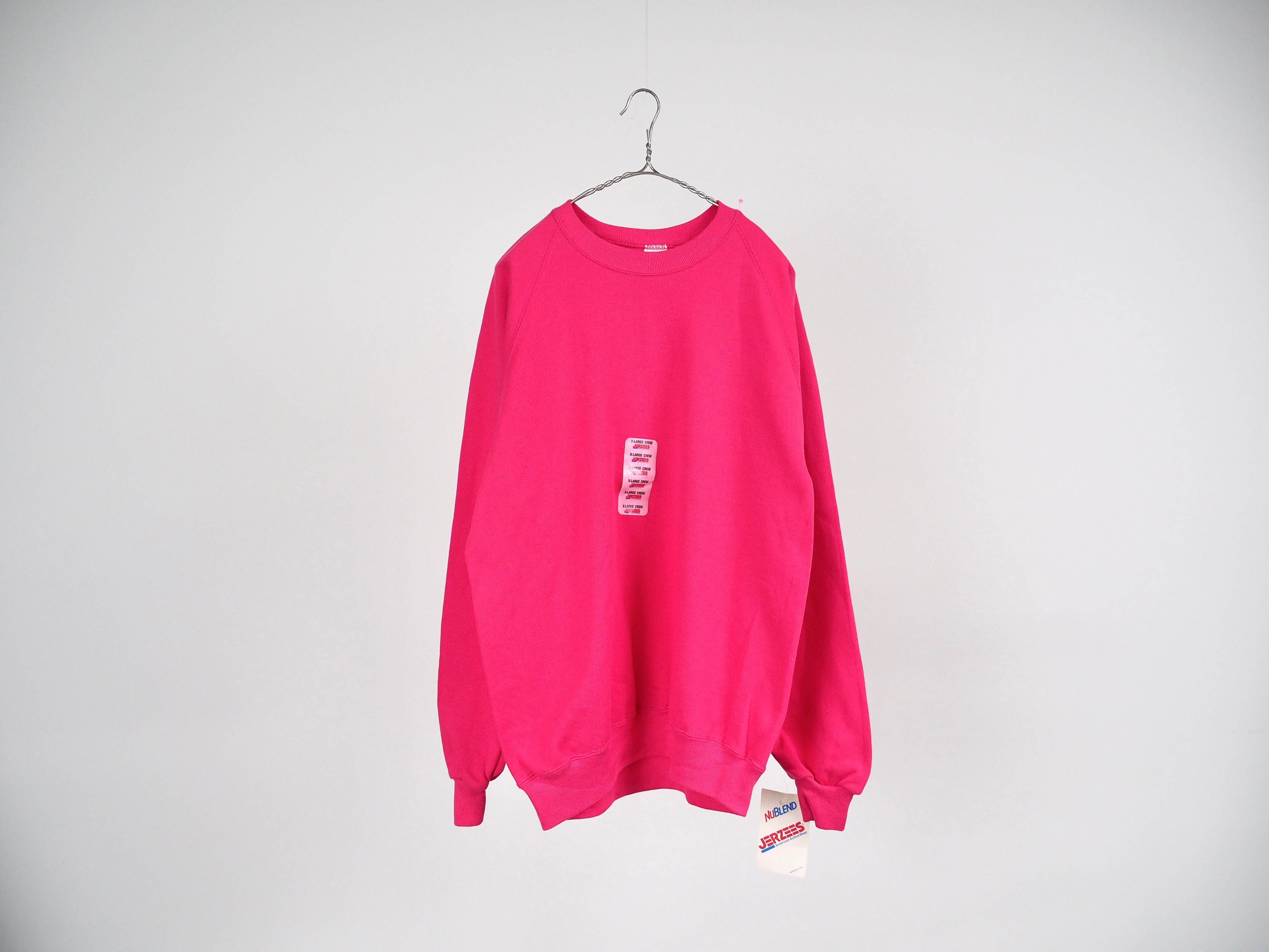 “NOS” JERZEES by RUSSELL crew sweatshirt pink XL /made in USA