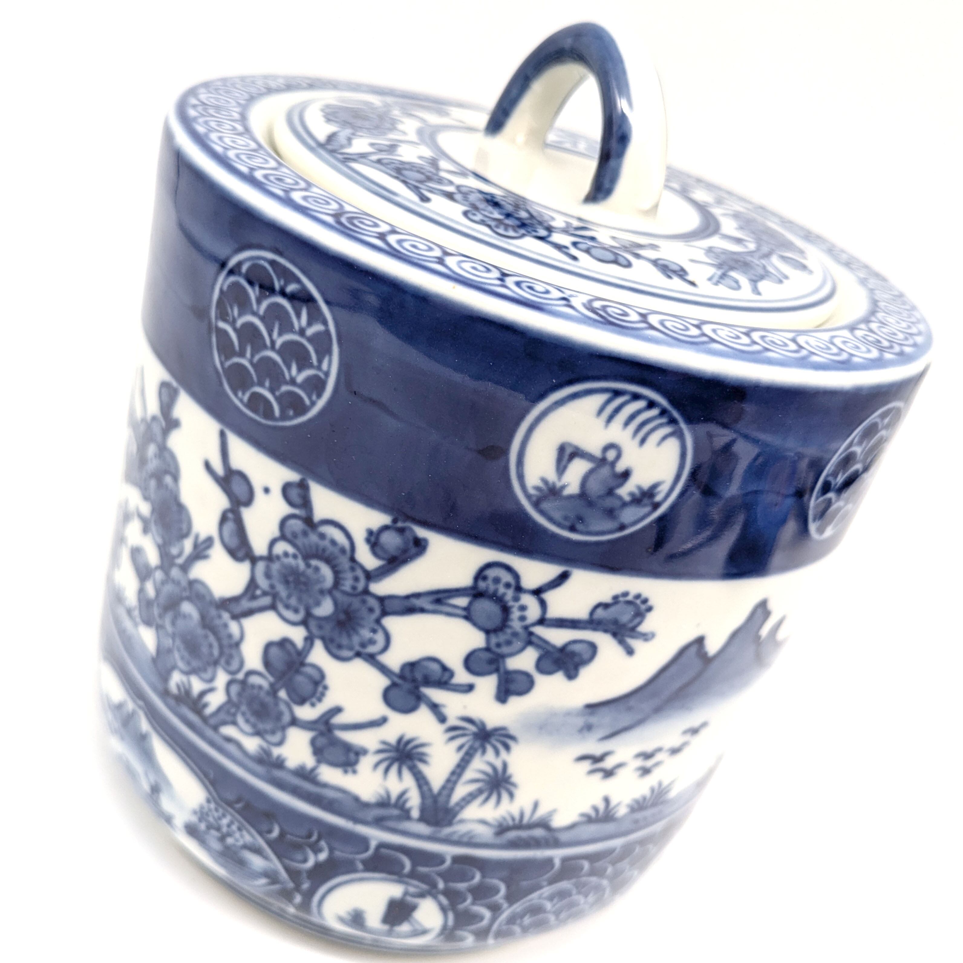 古清水焼 宝永六年1709年）水指 茶道具 京焼 清水焼 無銘 時代物 骨董 京焼・清水焼・水指・青色染付・茶道具・No.240820-15・梱包サイズ60