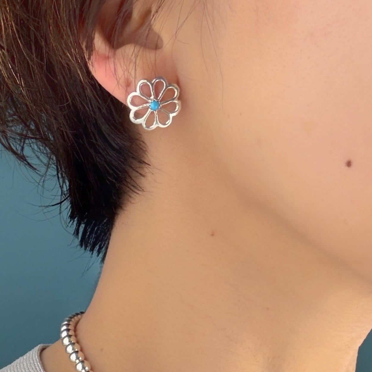 再入荷！】《Indian jewelry》 フラワー ターコイズ 1 ストーン