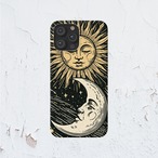 受注生産 iPhoneケース 太陽の顔と白い三日月の星図｜天体図 STAR033B