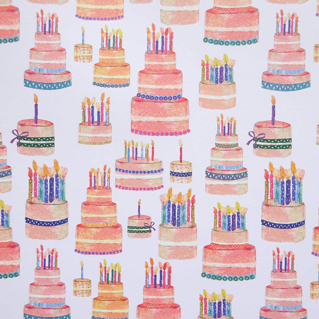ラッピングペーパー Tatty co 英国製ペーパー Birthday Cakes 約50x70cm