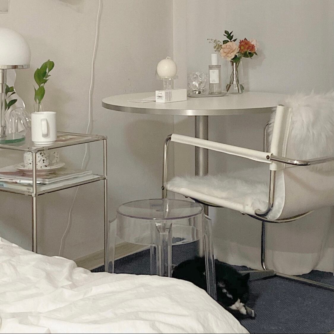 ghost clear stool chair 2colors / ゴースト クリア スツールチェア