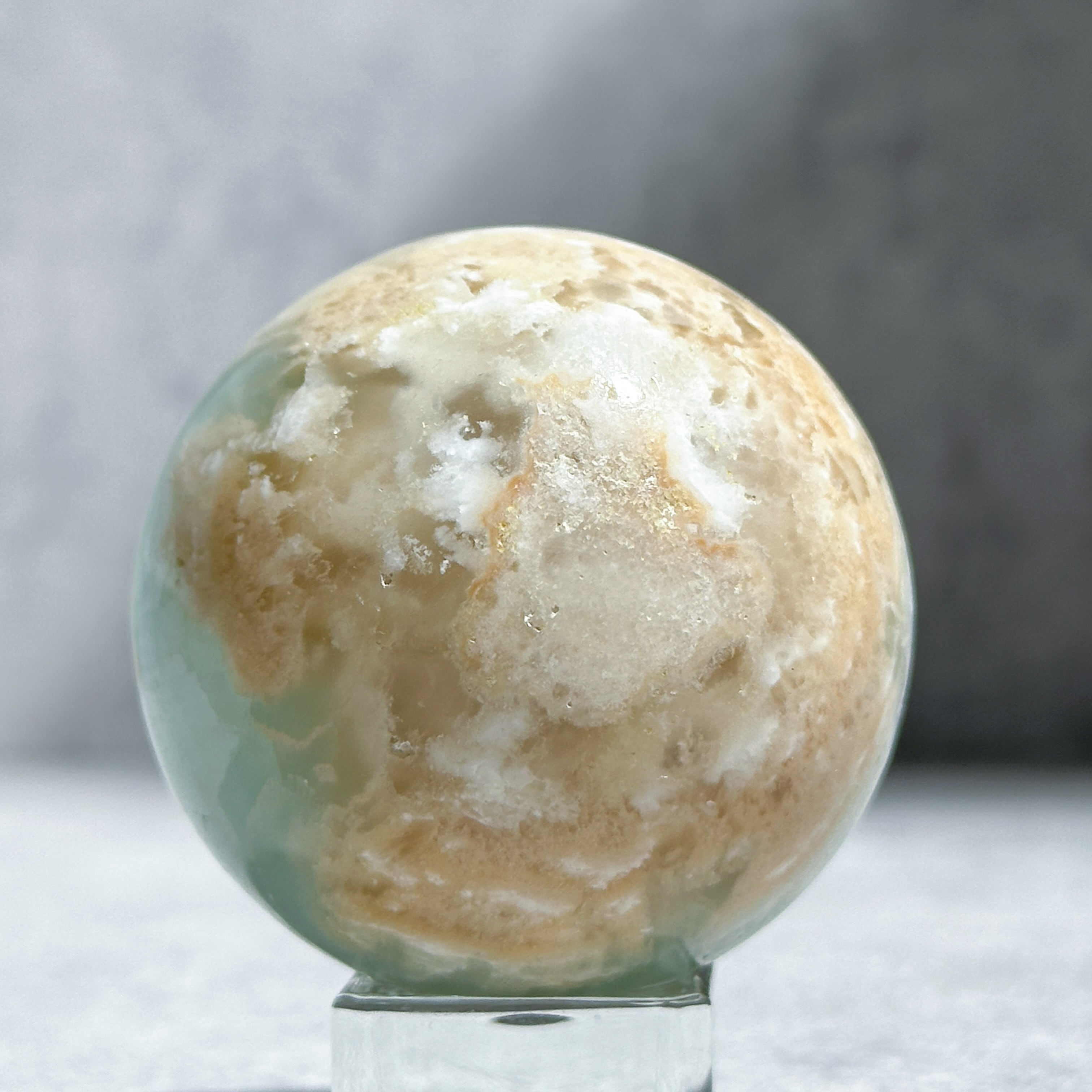 最高品質　ブルーカリビアンカルサイト　スフィア カリビアンブルーカルサイト スフィア（丸玉）04◇Caribbian Blue