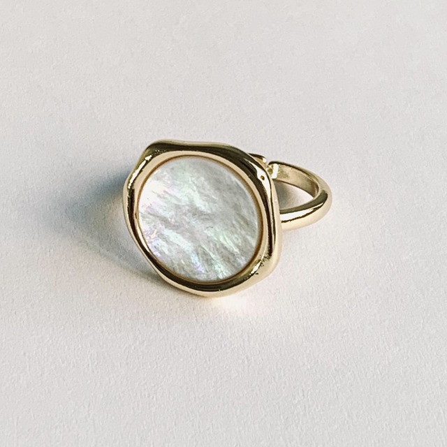 shell stamp ring#188 Gold