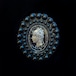 Lady intaglio black framed brooch