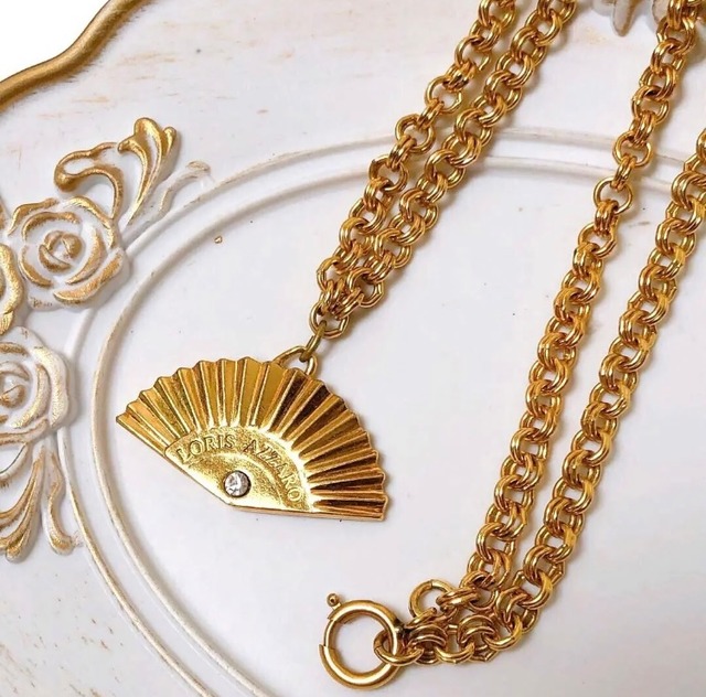 【Used】LORIS AZZARO ネックレス 扇型 フランス製 ヴィンテージ ネックレス
