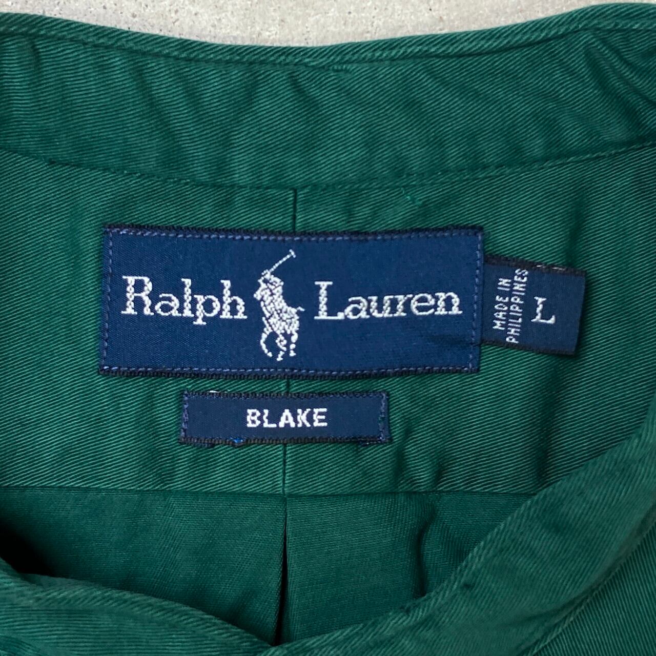 90年代 Ralph Lauren ラルフローレン BLAKE 半袖バンドカラーシャツ