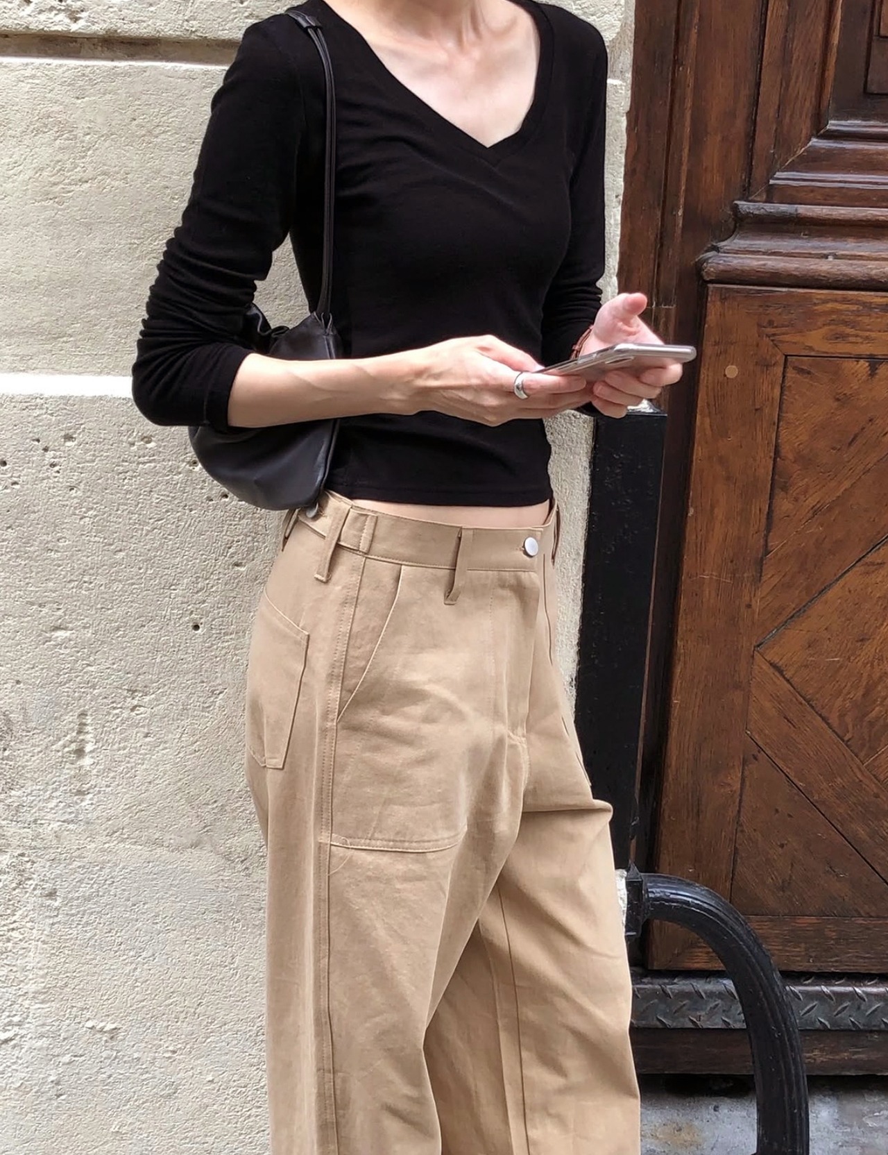 【新作5％OFF・3日間】Belt-Button Cotton Pants_2colors