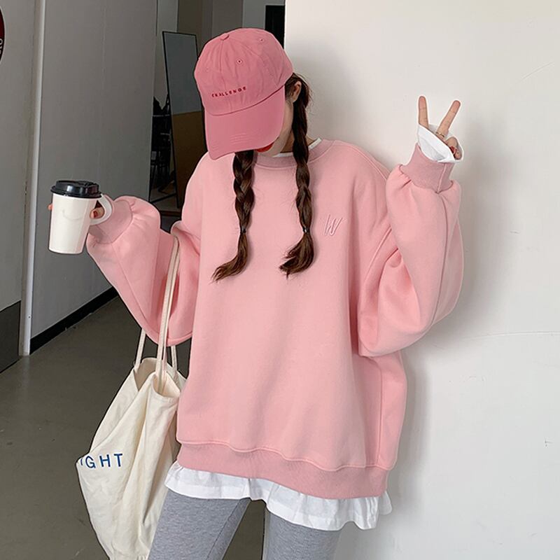 セーター オータムウィンターベルベットトップス ピンク 秋物 冬物 スーパーモール82009243907