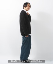 ＼SALE／◆畔編み Vネック ルーズニット◆kr-22065
