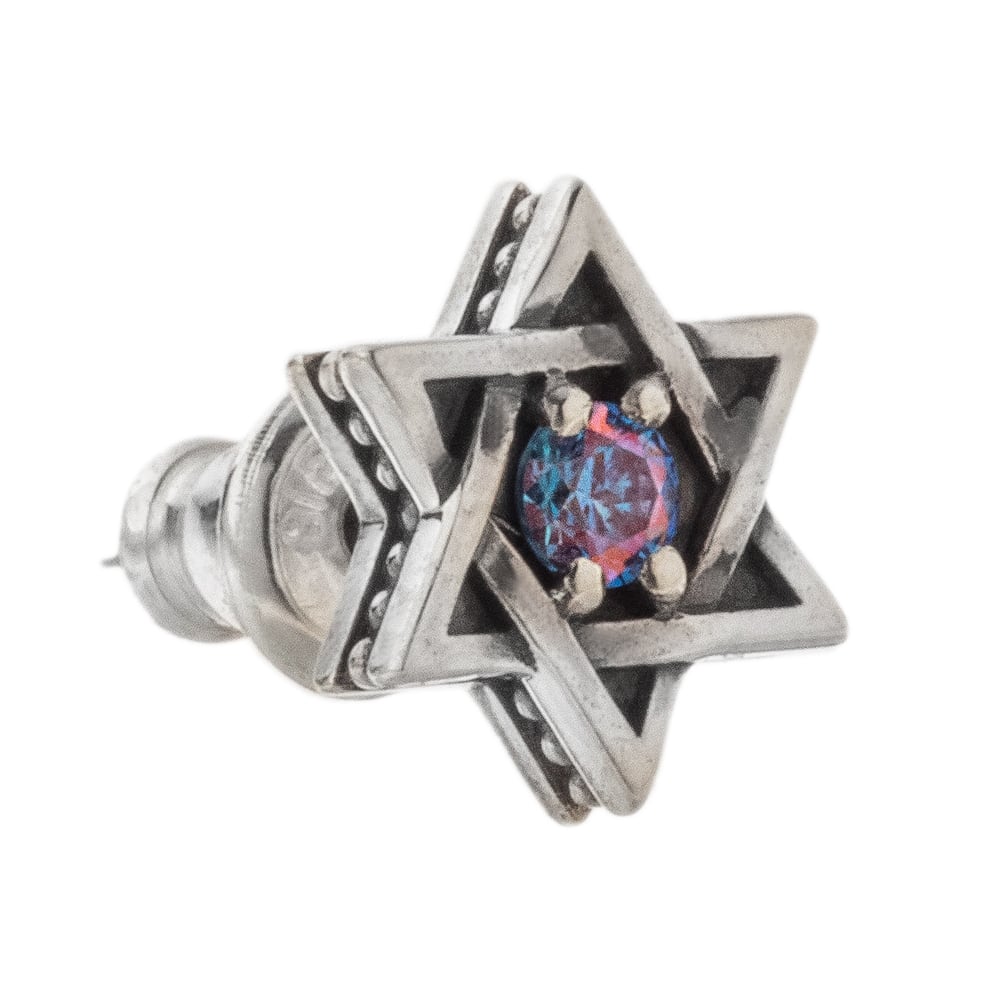 ヘキサグラムスタッドピアスBL AKE0073 片耳用 Hexagram stud earrings