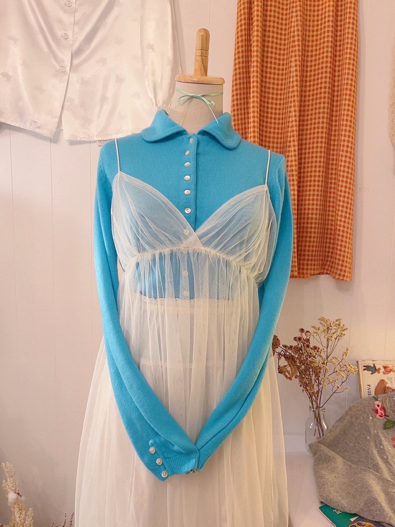 tulle camisole one-piece