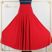 社交ダンス 衣装 スタンダード スカート レッスンウェア 女性用 レディース オールシーズン 赤 レッド系 無地 シンプル 派手 練習着 目立つ トレーニングスカート フレアスカート 伸縮性 ダンスウェア 踊りやすい 脚長効果 おしゃれ イベント用 練習用