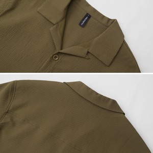 ピンタック レトロ オープン カラー シャツ  A1906