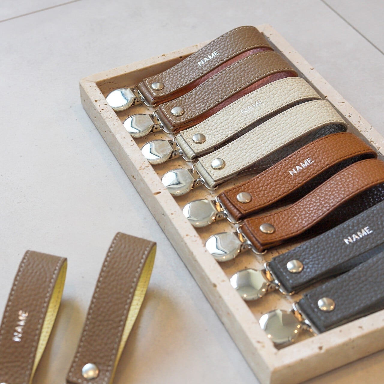 バイカラーレザー ブランケットクリップ【シルバー】 | 公式通販