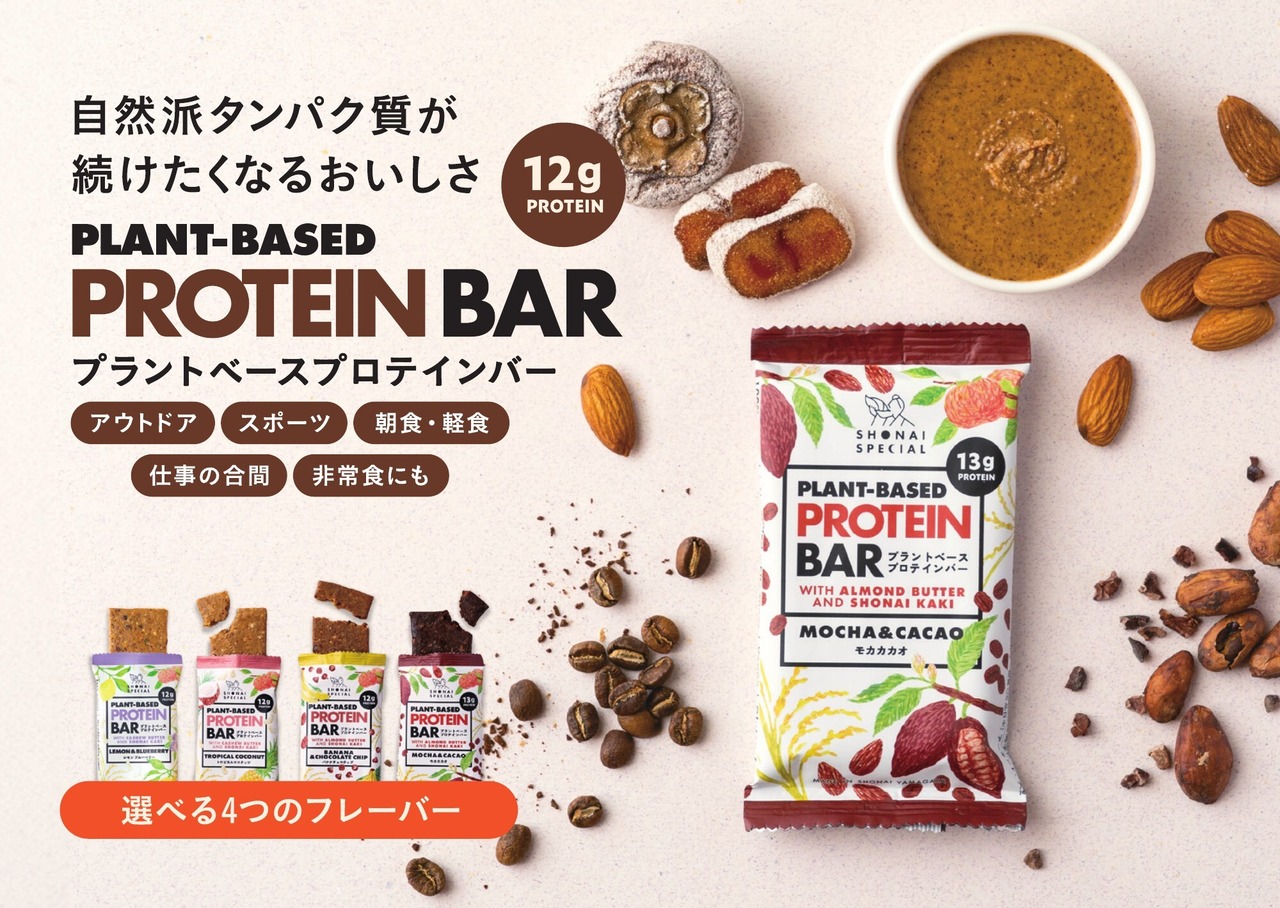 【12個入り】モカカカオ|植物性プロテインバー《砂糖・甘味料・香料・着色料・動物性原料・全て不使用》Shonai Special|PLANT-BASED PROTEIN BAR