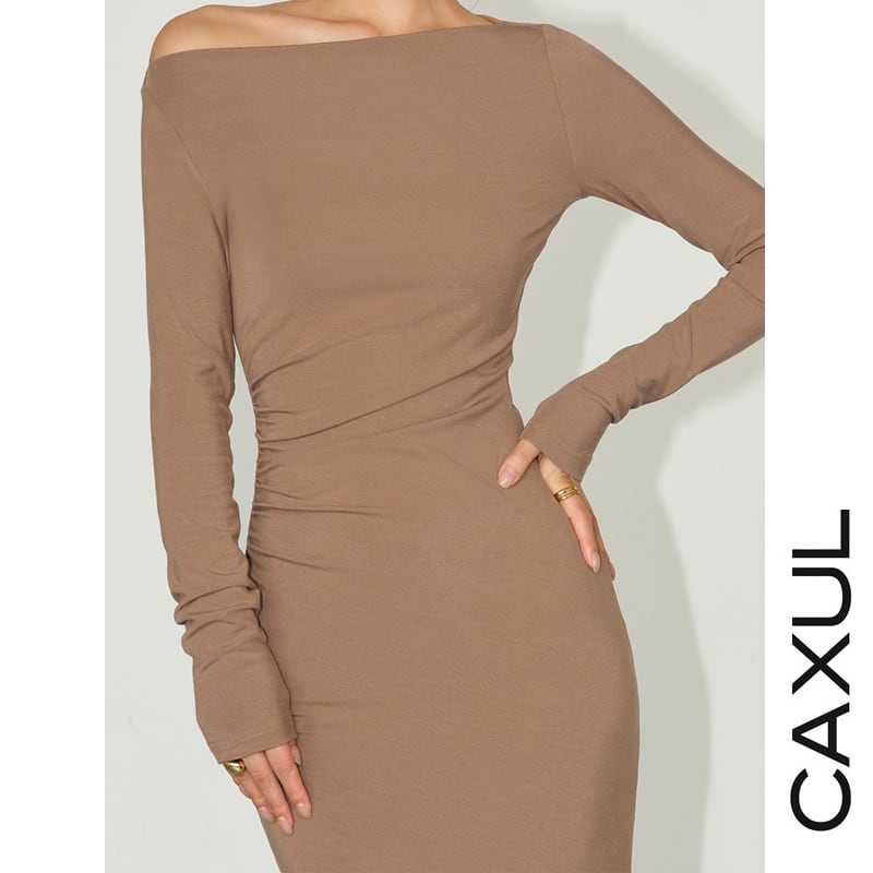 再入荷】ワンショルダー フィッシュテールワンピース/2color | CAXUL