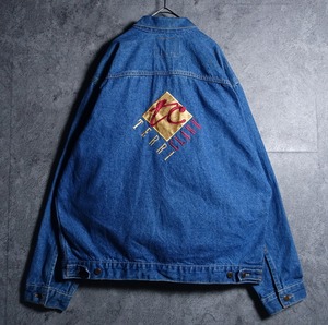 90s “Three Rivers” Logo Embroidery Design Denim Jacket