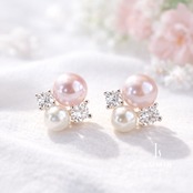 エレガントパールビジューピアス