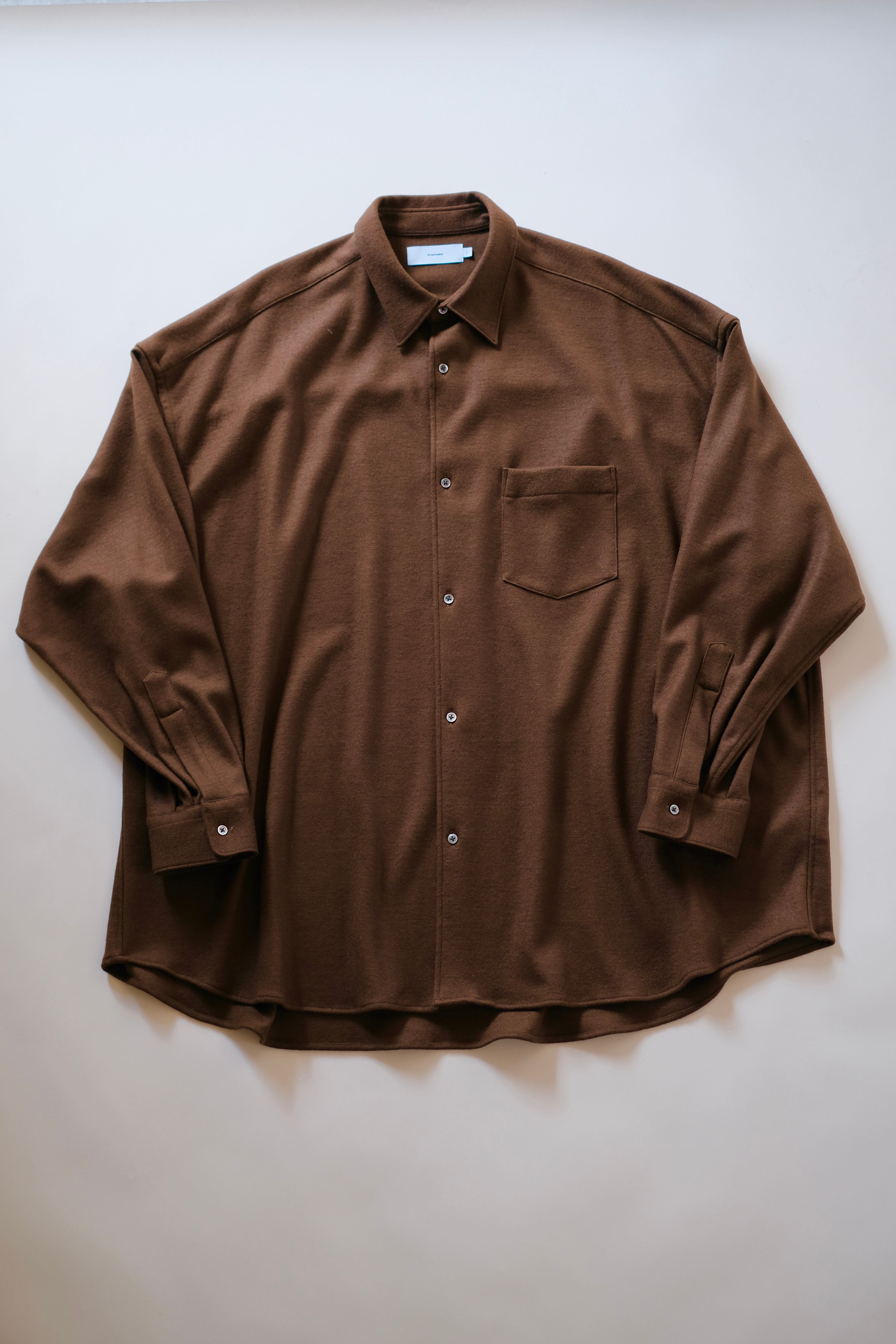 Graphpaper / Wool Smooth Flannel Oversized Regular Collar Shirt