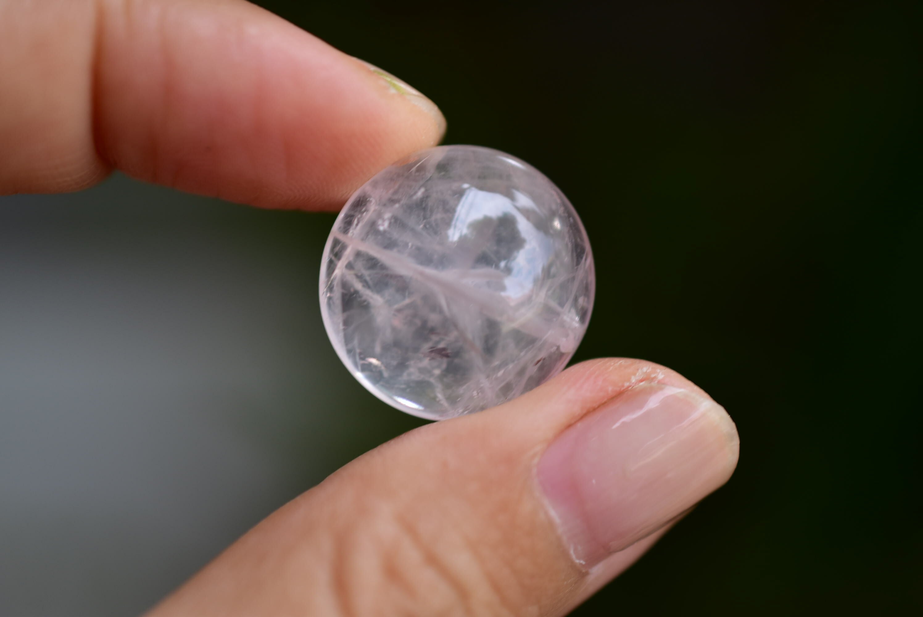 高品質☆丸玉ローズクォーツ ルース s246 | Funky garuda Stone