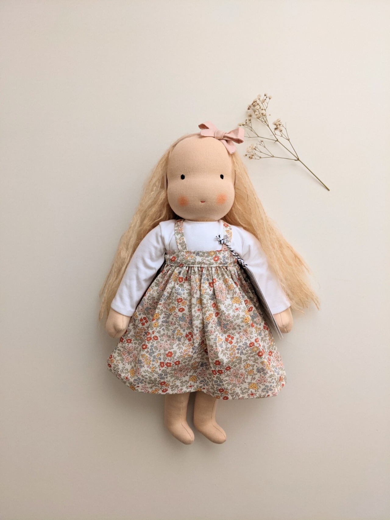 《New》Large Heirloom Courage doll - Orange Flower  / Little Kin Studio
