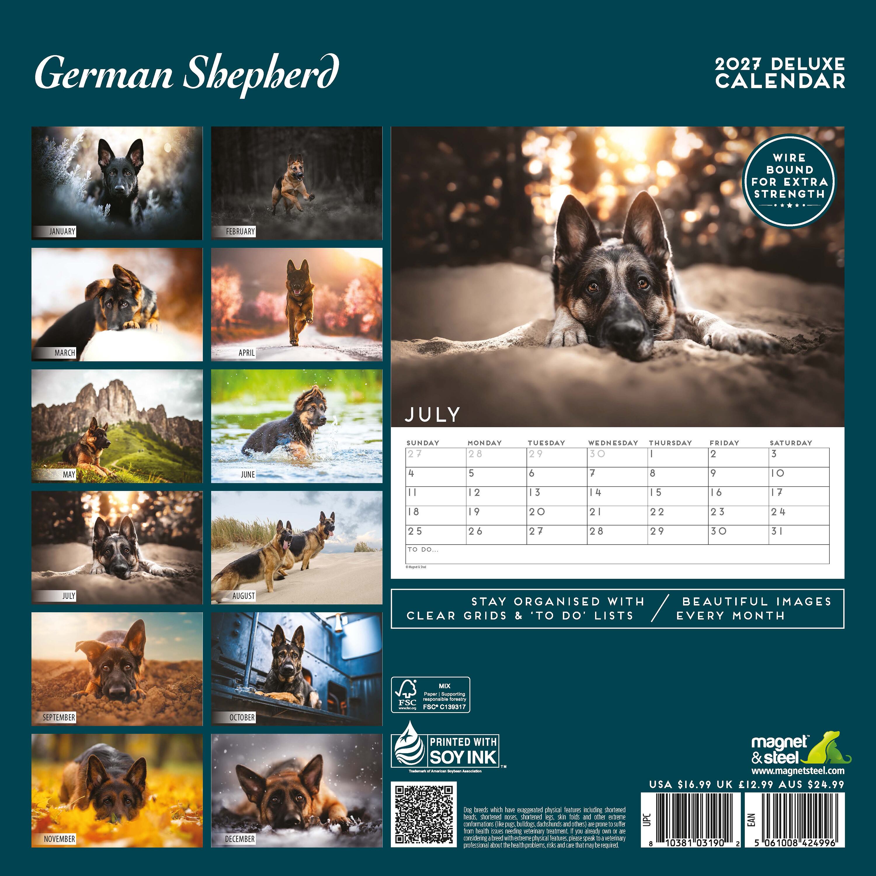 【2027年版】英国製犬種カレンダー【ジャーマン・シェパー】 DELUXE 2027年版