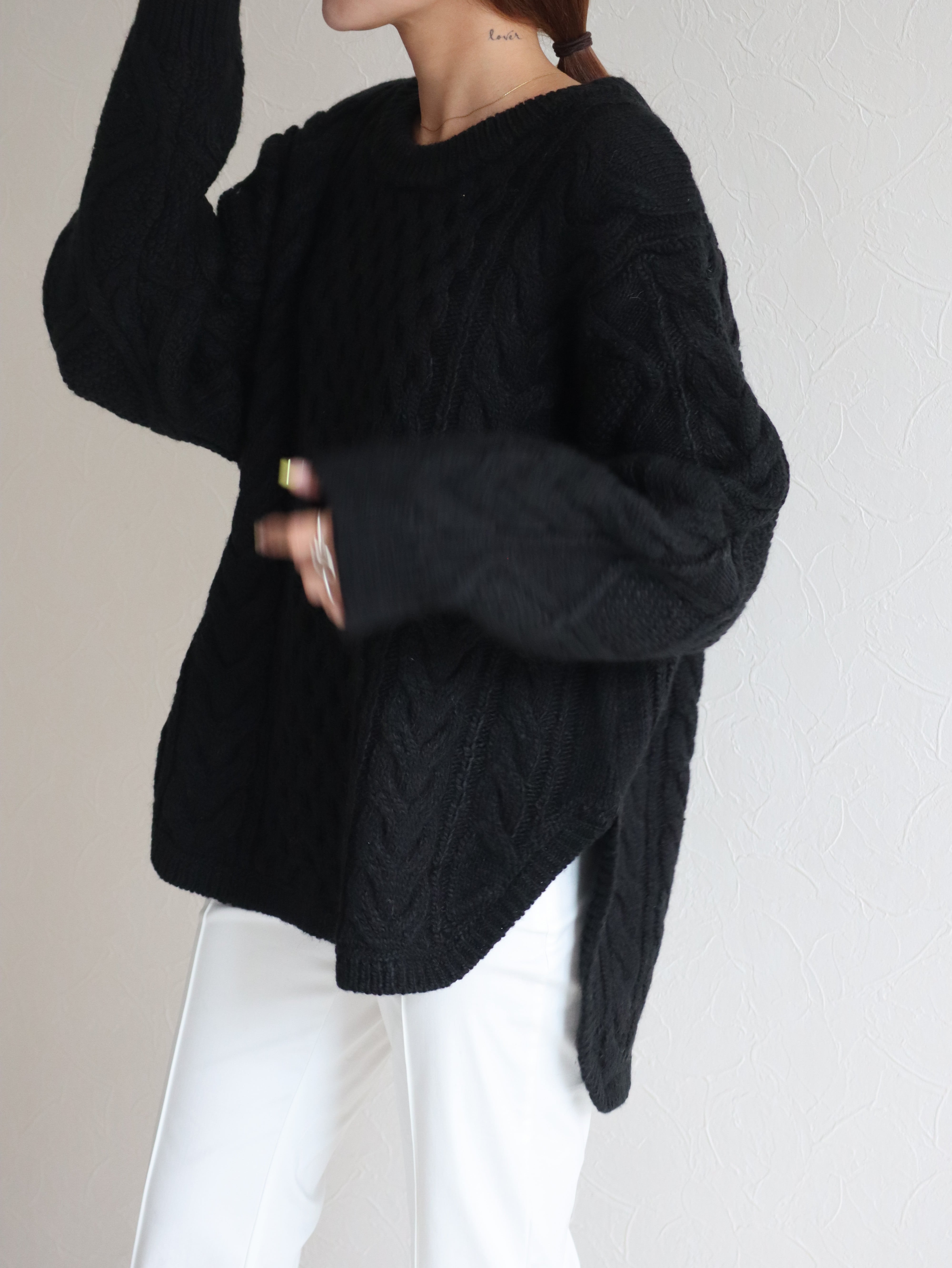 2way round hem knit (black)