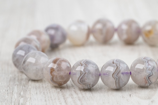 ◆一点物◆クレイジーレースアゲート（アメジスト） 12mmブレスレット