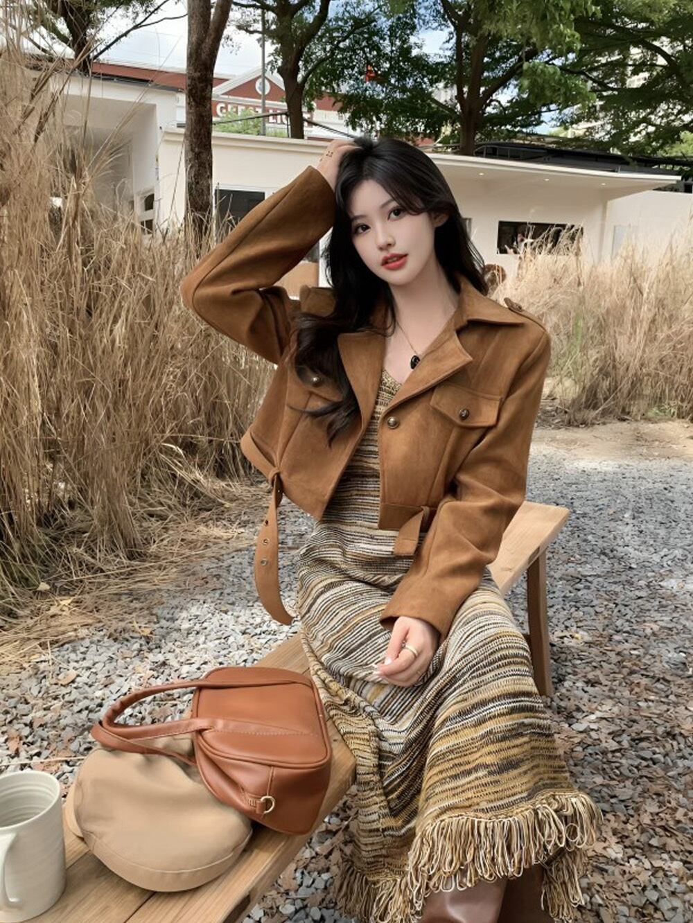 カーキスムーススキンジャケット