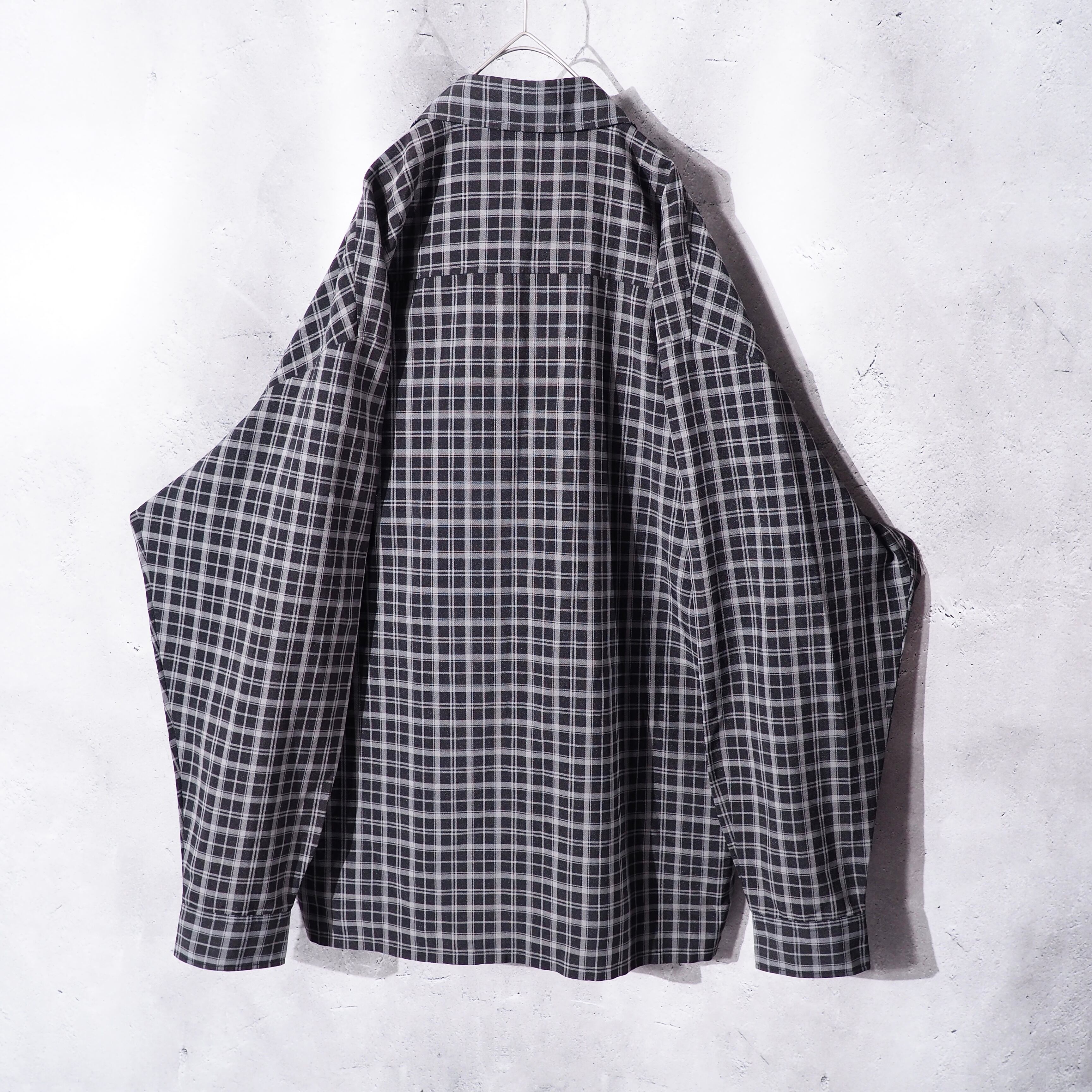 00s ” Balance street wear ” Dark check pattern Over silhouette Shirt