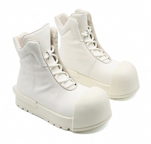cow leather embroidery volume boots all white