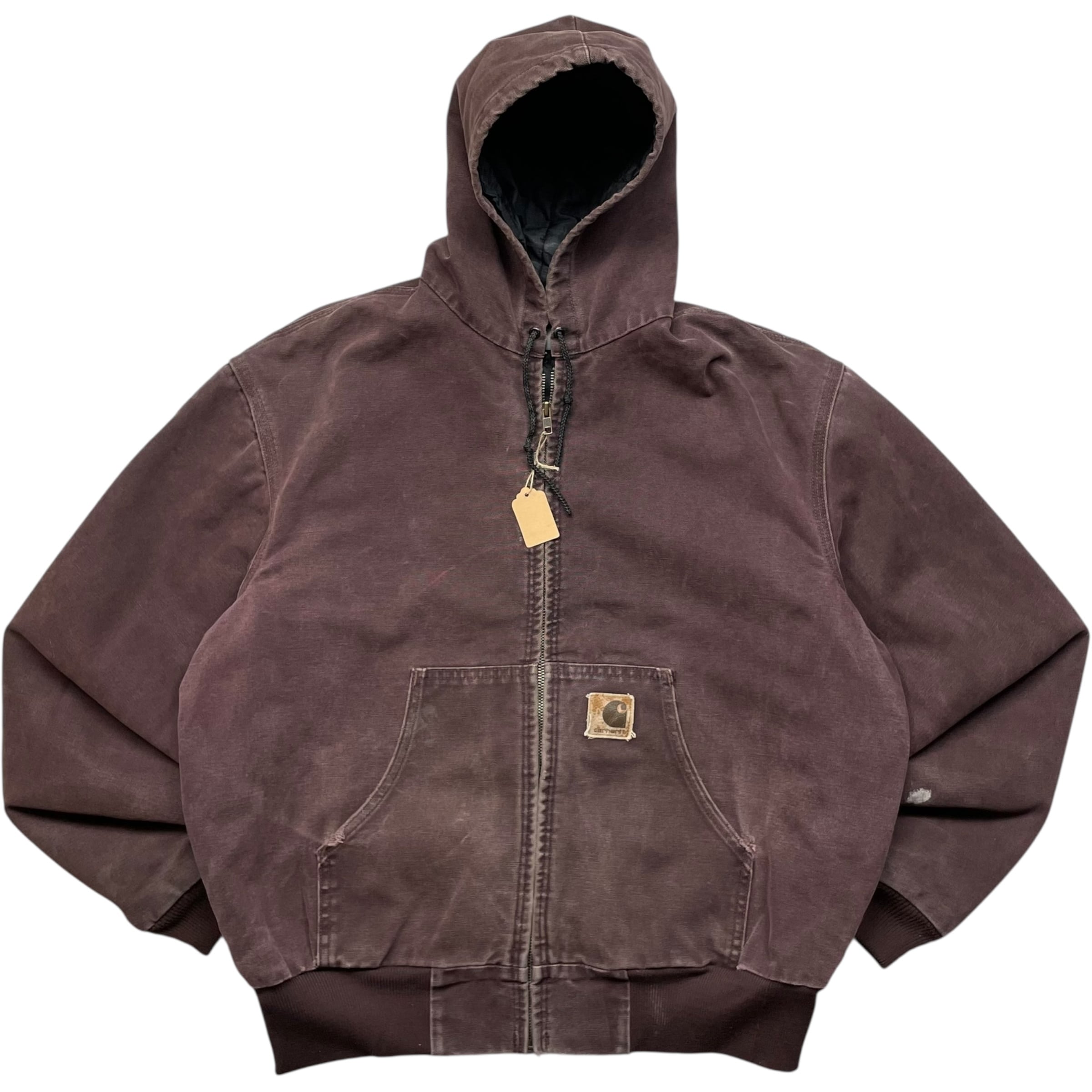 《L》 Carhartt カーハート 希少カラー アクティブジャケット ワークジャケット バーガンディ USA製 90年代 vintage no.8916
