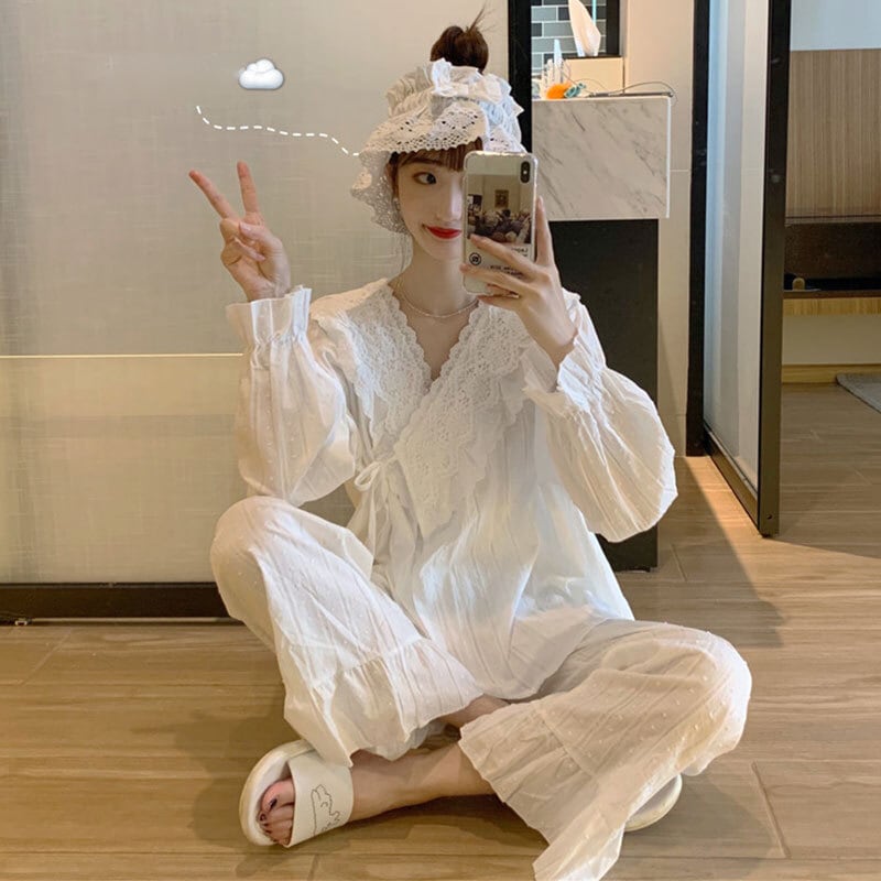 レーススタイルスプリングオータムルーズ ロング 大人ガーリー スウィート キュート カジュアル 春物 秋物 萌量不足46051816244