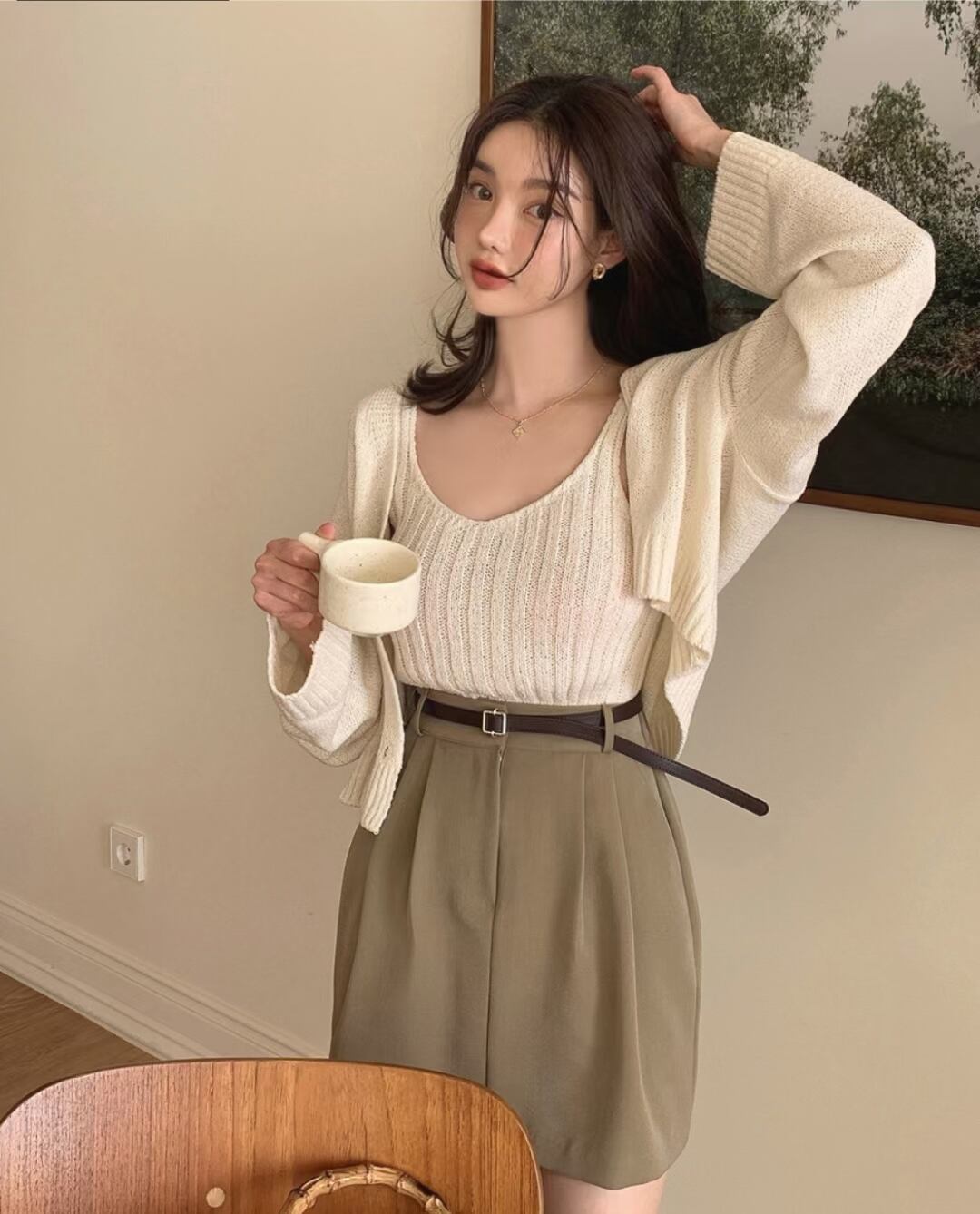 タンク＋カーディガンセット　AJ1179-1955