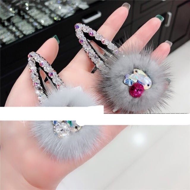 8カラー】ラインストーン キラキラ ヘアピン ベージュ グレー ヘア